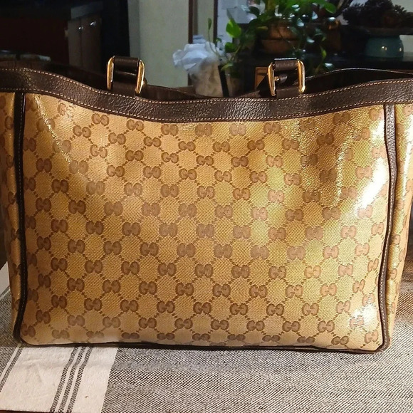 Gucci Brown Coated Tote Bag - Picture 2 of 16